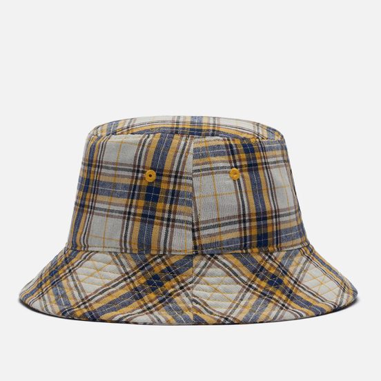 Панама Stussy Madras Plaid Big Logo Yellow