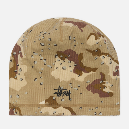 Шапка Stussy Skullcap Waffle, цвет бежевый
