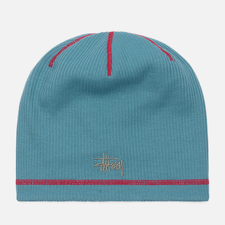 Шапка Stussy Skullcap Waffle, цвет голубой