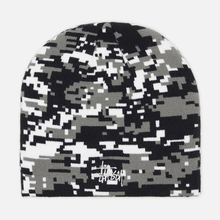фото Шапка stussy basic stussy skullcap, цвет серый