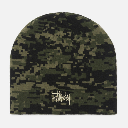 Шапка Stussy Basic Digi Camo Skullcap, цвет зелёный