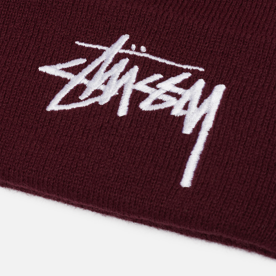 Шапка Stussy Big Stock Cuff Burgundy