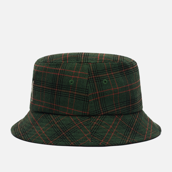 Панама Stussy Big Logo Plaid Green