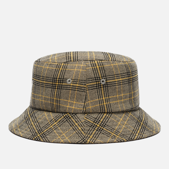 Панама Stussy Big Logo Plaid Off White