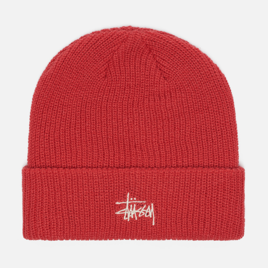 Шапка Stussy Basic Logo Cuff Coral