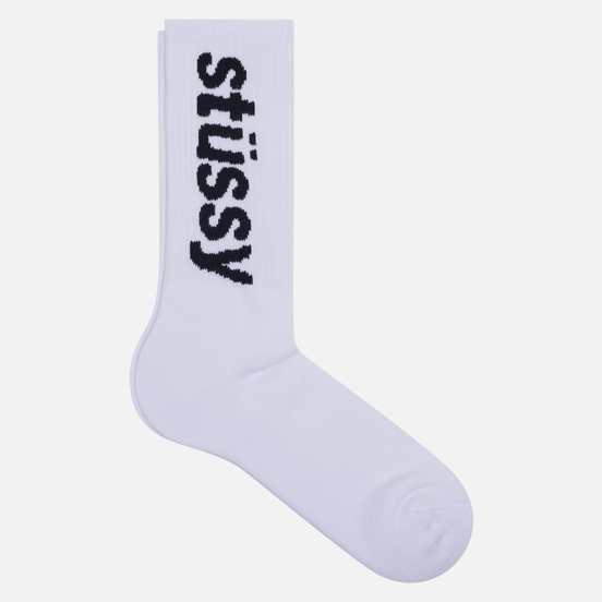 Носки Stussy Helvetica Jacquard Crew White