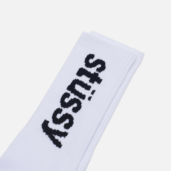Носки Stussy Helvetica Jacquard Crew White