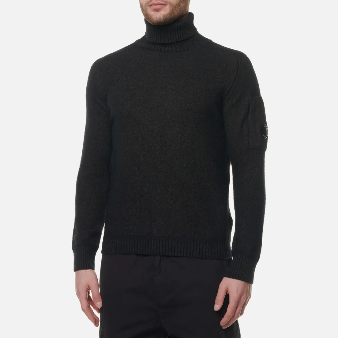 C.P. Company Мужской свитер Fleece Knit Roll Neck Ribbed Trims