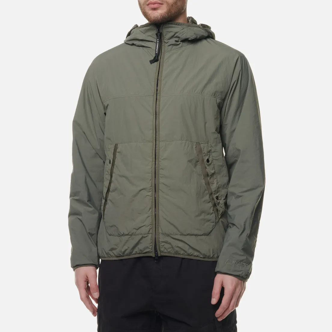 C.P. Company Мужская демисезонная куртка Garment Dyed Polartec Hooded Goggle