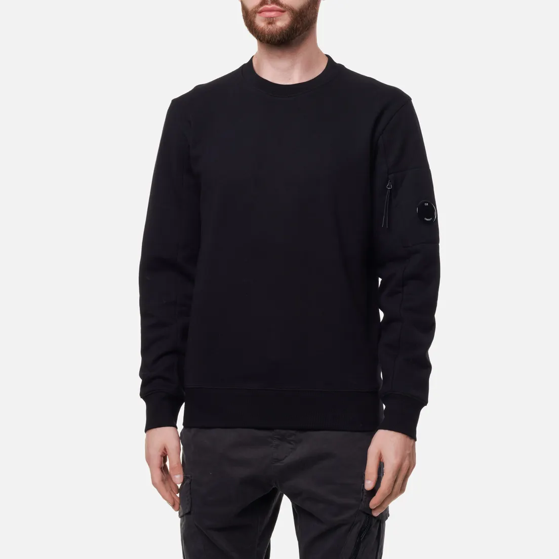C.P. Company Мужская толстовка Diagonal Raised Fleece Jumper Crew Neck