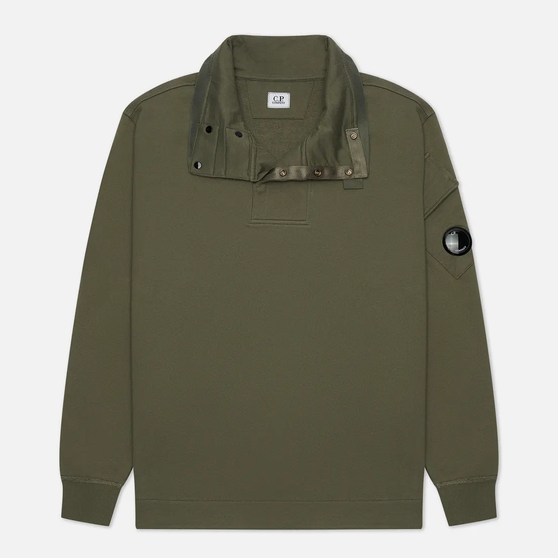 C.P. Company Мужская толстовка Diagonal Raised Fleece Stand Up Collar Neck