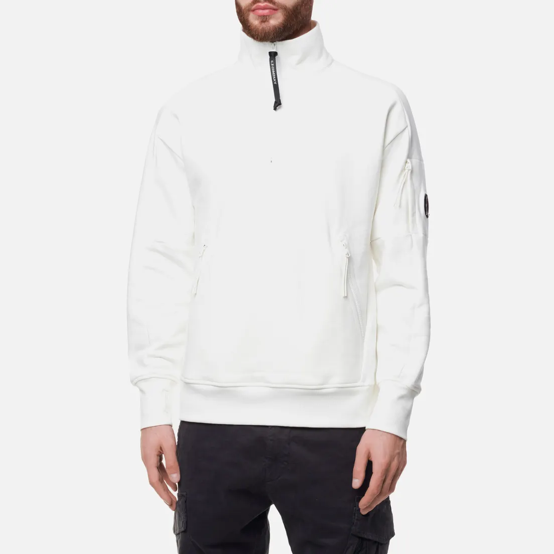 C.P. Company Мужская толстовка Diagonal Raised Fleece Half-Zip Neck