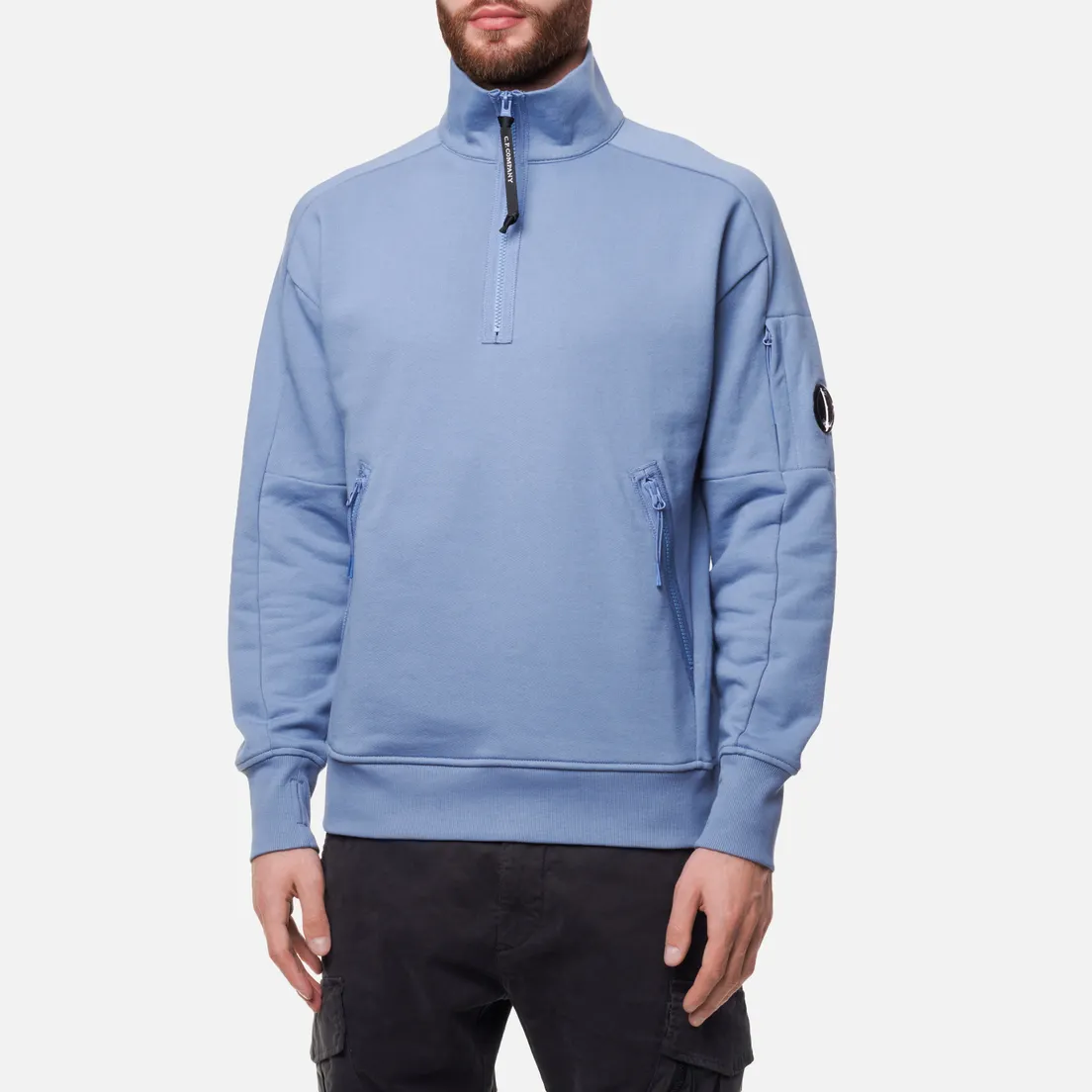 C.P. Company Мужская толстовка Diagonal Raised Fleece Half-Zip Neck