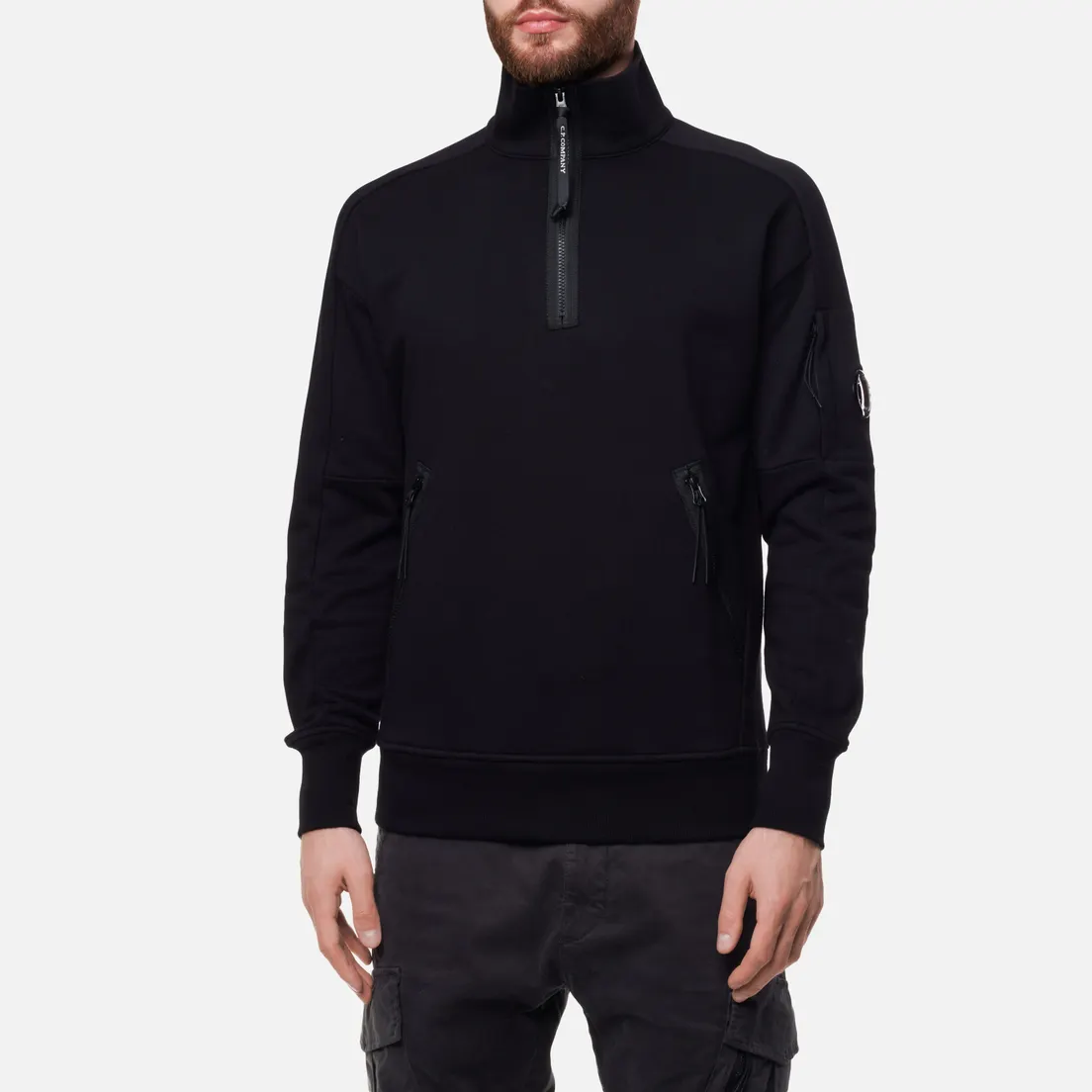 C.P. Company Мужская толстовка Diagonal Raised Fleece Half-Zip Neck