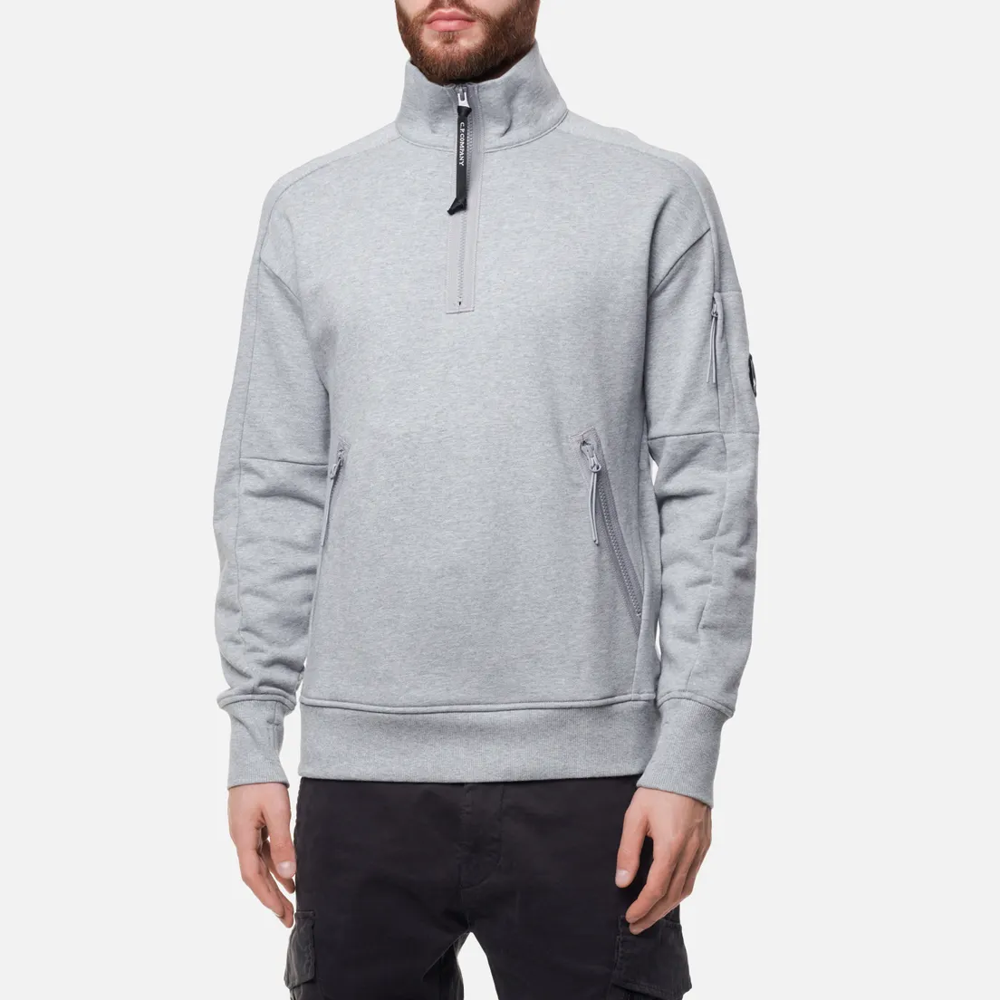 C.P. Company Мужская толстовка Diagonal Raised Fleece Half-Zip Neck