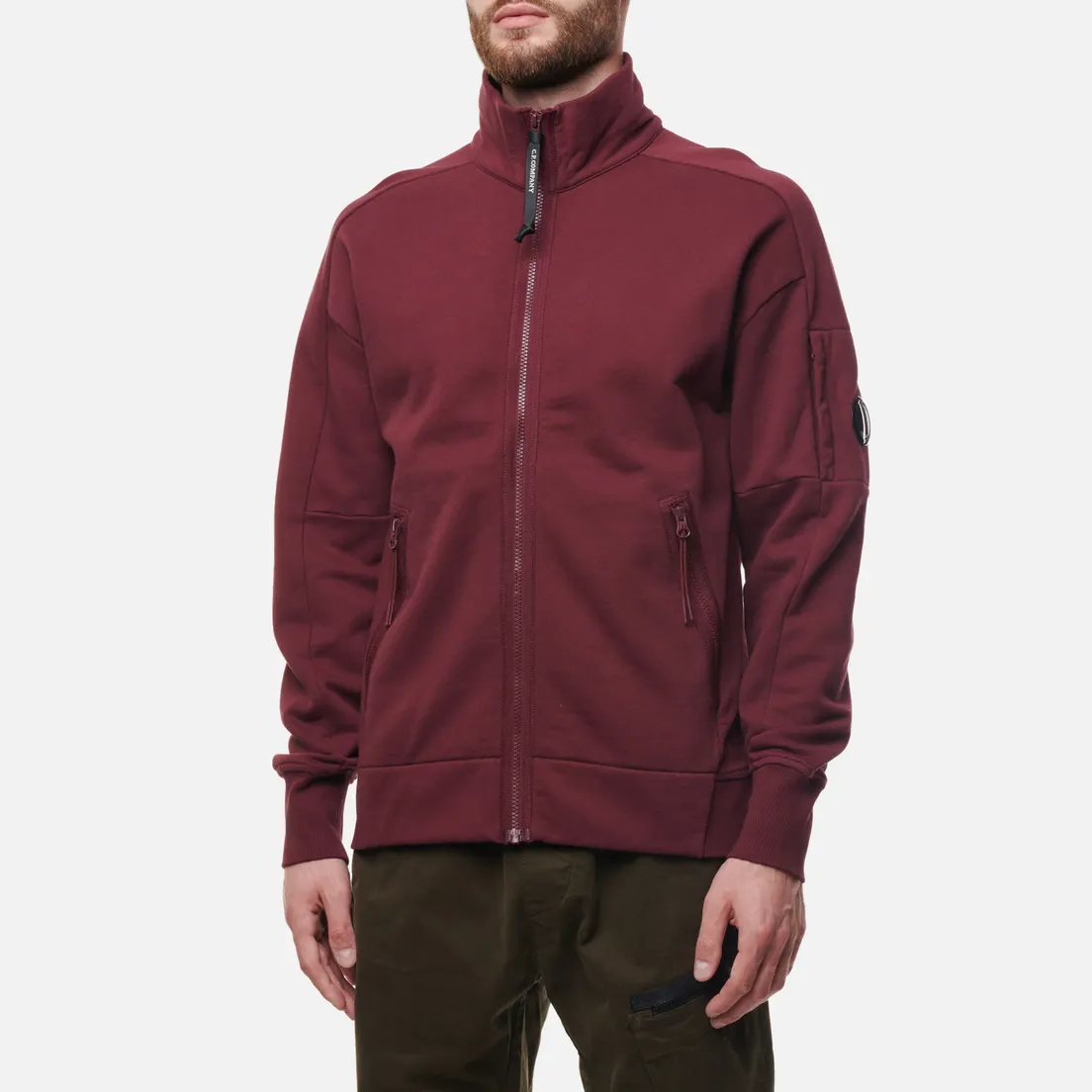 C.P. Company Мужская толстовка Diagonal Raised Fleece Zip Stand Up Collar Neck