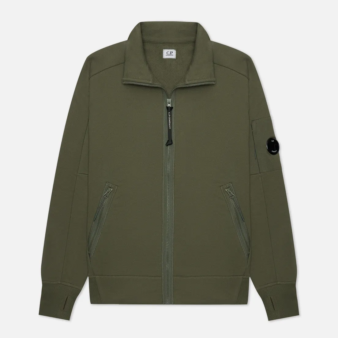 C.P. Company Мужская толстовка Diagonal Raised Fleece Zip Stand Up Collar Neck