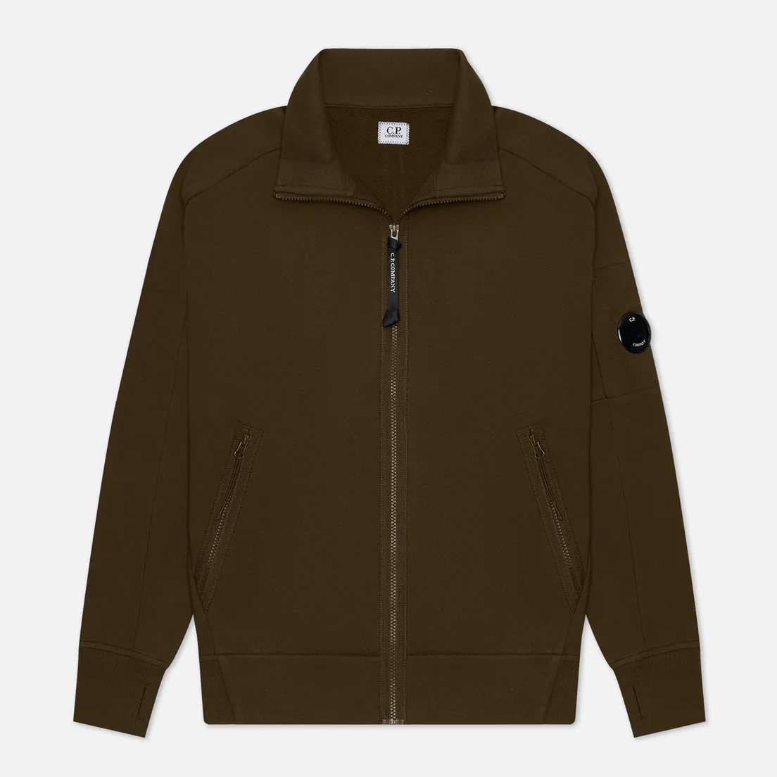 C.P. Company Мужская толстовка Diagonal Raised Fleece Zip Stand Up Collar Neck