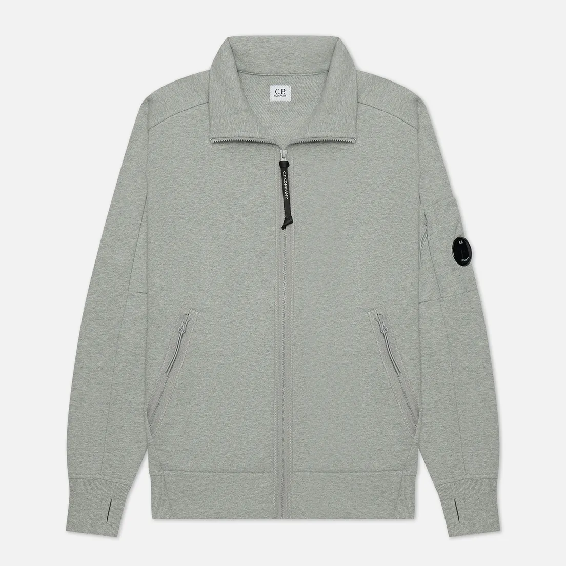 C.P. Company Мужская толстовка Diagonal Raised Fleece Zip Stand Up Collar Neck