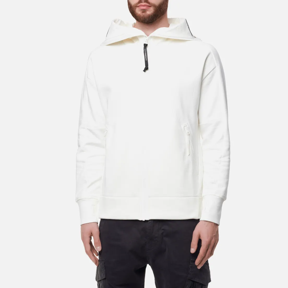 C.P. Company Мужская толстовка Diagonal Raised Fleece Zip Explorer Goggle Hoodie