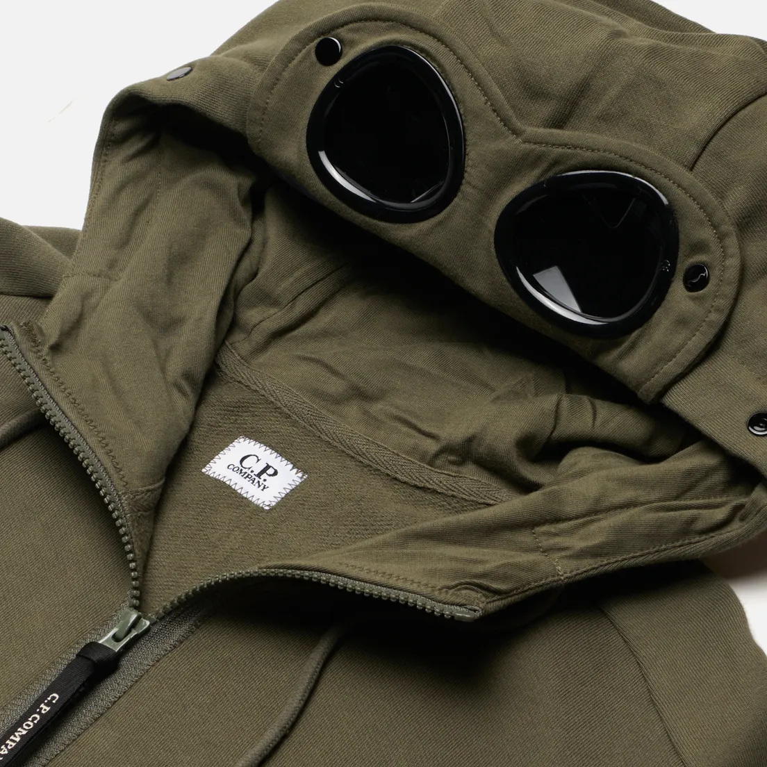 C.P. Company Мужская толстовка Diagonal Raised Fleece Zip Goggle Hoodie