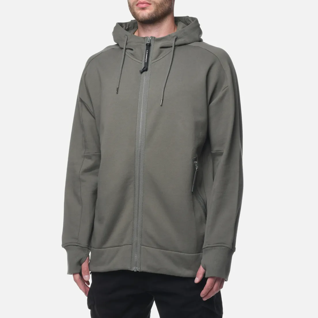 C.P. Company Мужская толстовка Diagonal Raised Fleece Zip Goggle Hoodie