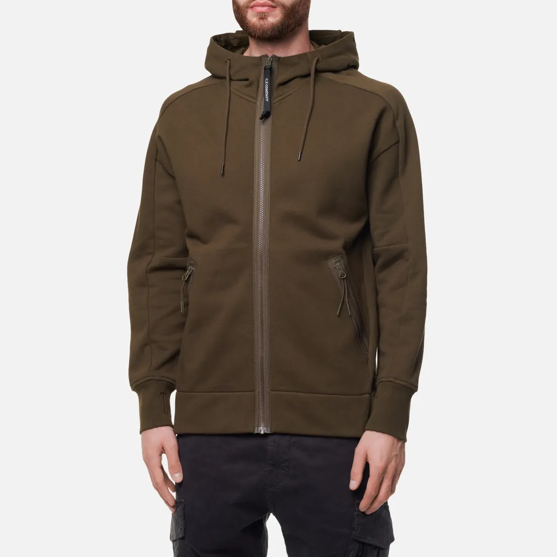 C.P. Company Мужская толстовка Diagonal Raised Fleece Zip Goggle Hoodie
