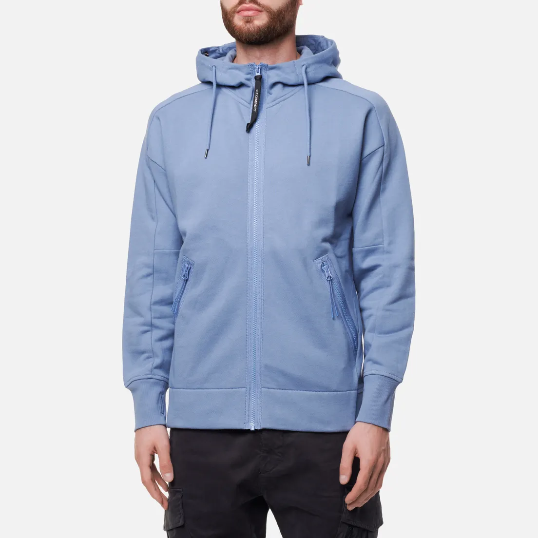 C.P. Company Мужская толстовка Diagonal Raised Fleece Zip Goggle Hoodie