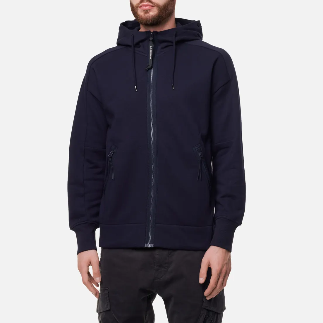 C.P. Company Мужская толстовка Diagonal Raised Fleece Zip Goggle Hoodie