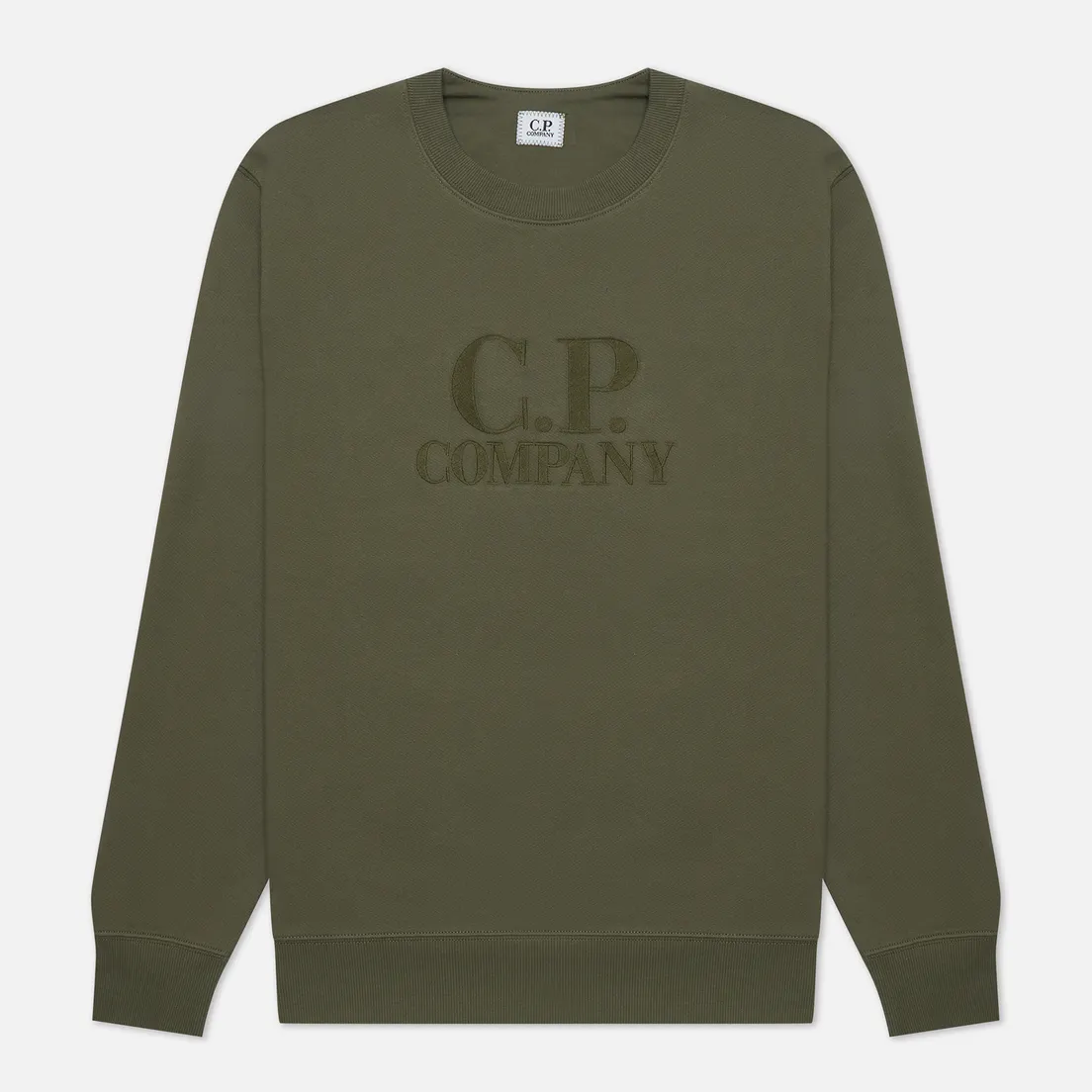 C.P. Company Мужская толстовка Diagonal Raised Fleece Oversized Logo Crew Neck