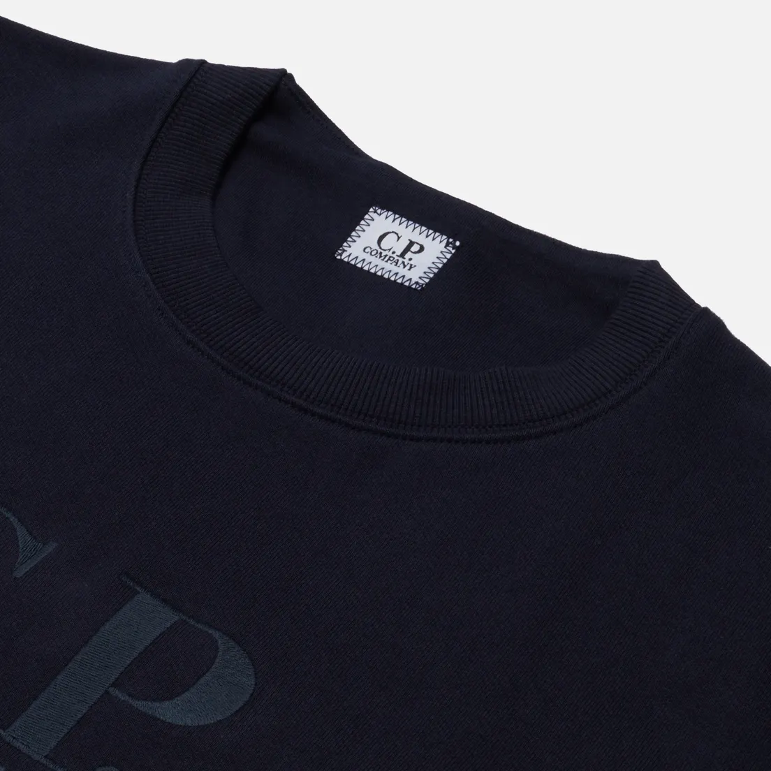 C.P. Company Мужская толстовка Diagonal Raised Fleece Oversized Logo Crew Neck