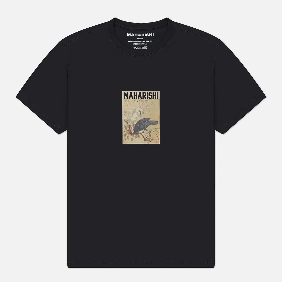 maharishi Мужская футболка x Koryusai Isoda Black Crow White Heron
