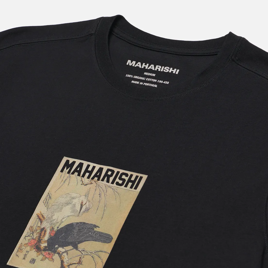 maharishi Мужская футболка x Koryusai Isoda Black Crow White Heron