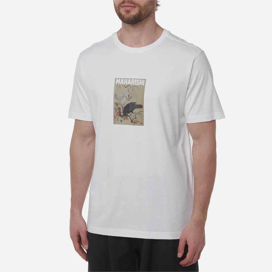 maharishi Мужская футболка x Koryusai Isoda Black Crow White Heron