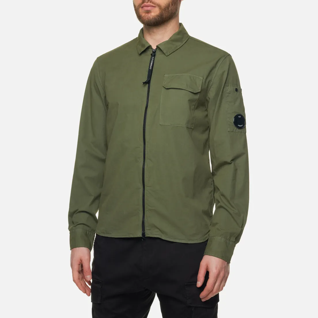 C.P. Company Мужская рубашка Gabardine Zipped