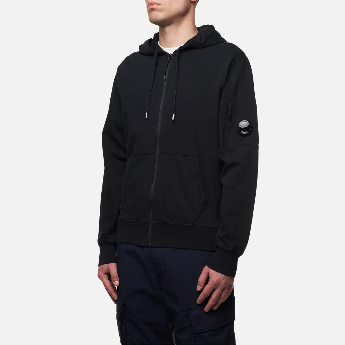C.P. Company Мужская толстовка Light Fleece Zipped Grament Dyed Hoodie