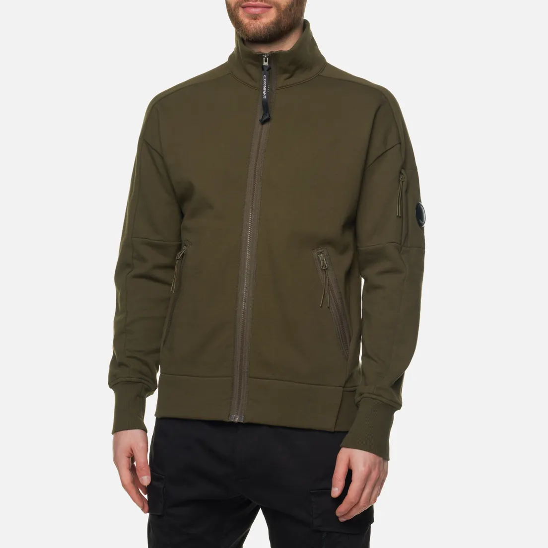 C.P. Company Мужская толстовка Full Zipped Diagonal Raised Fleece