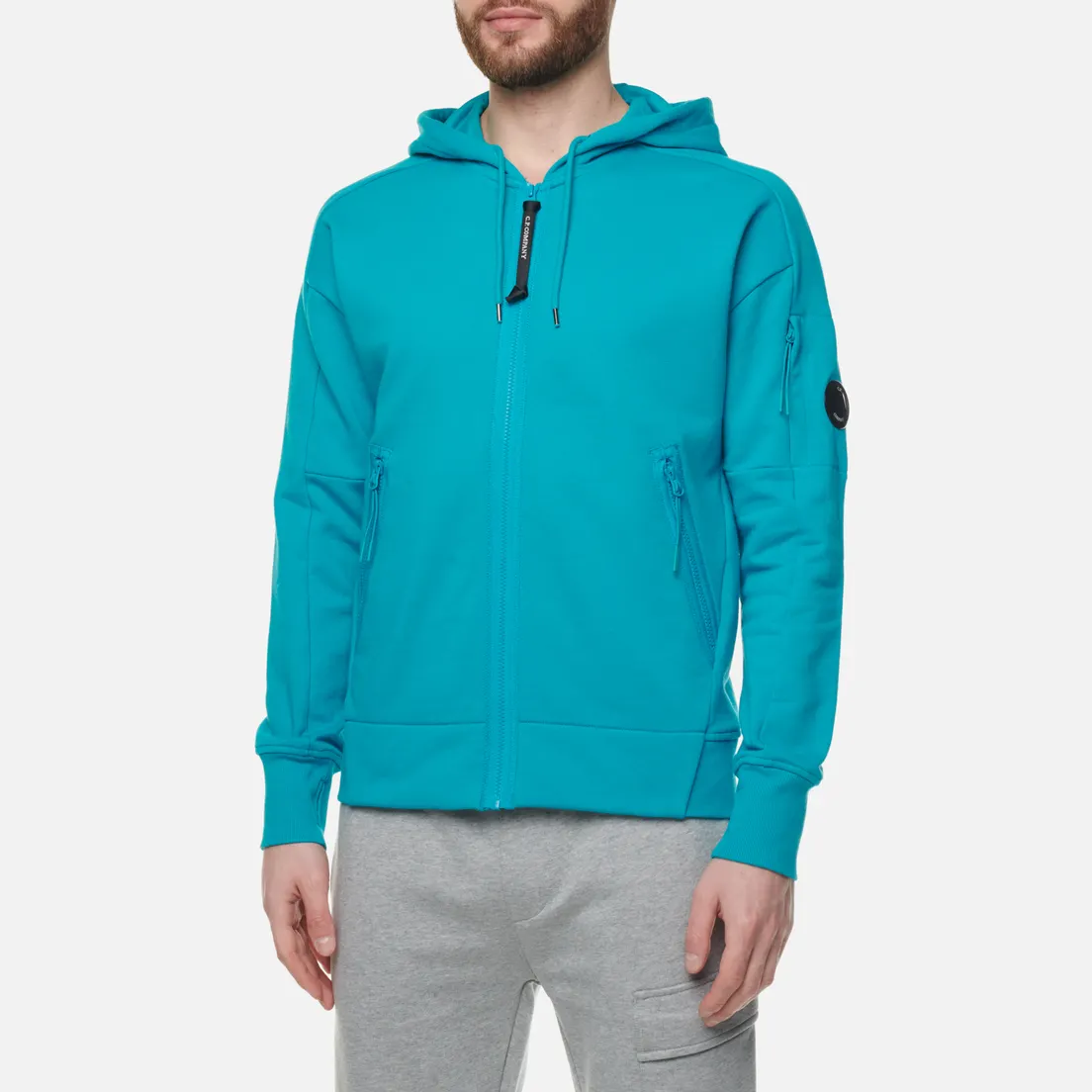 C.P. Company Мужская толстовка Zipped Hoodie Diagonal Raised Fleece
