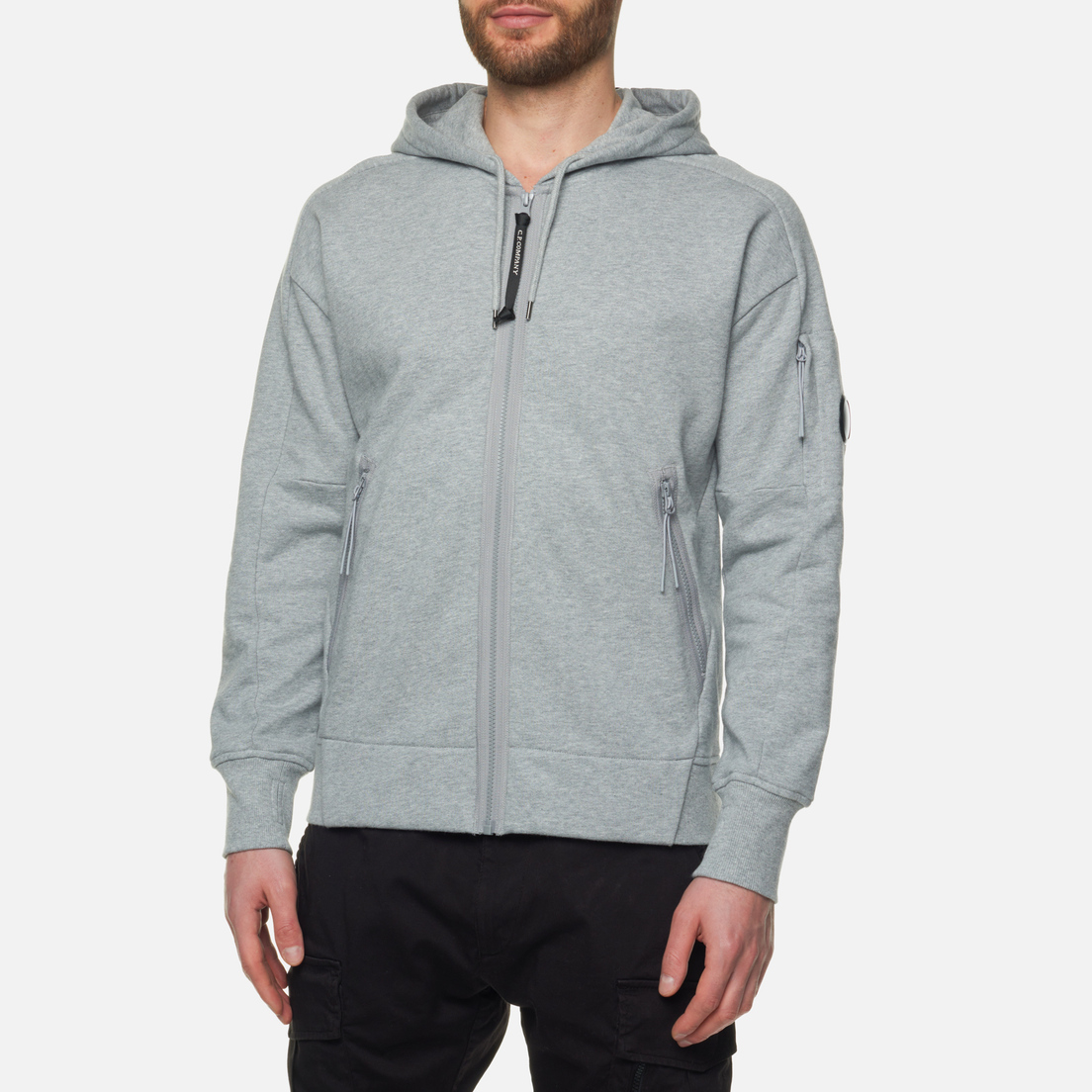 C.P. Company Мужская толстовка Zipped Hoodie Diagonal Raised Fleece