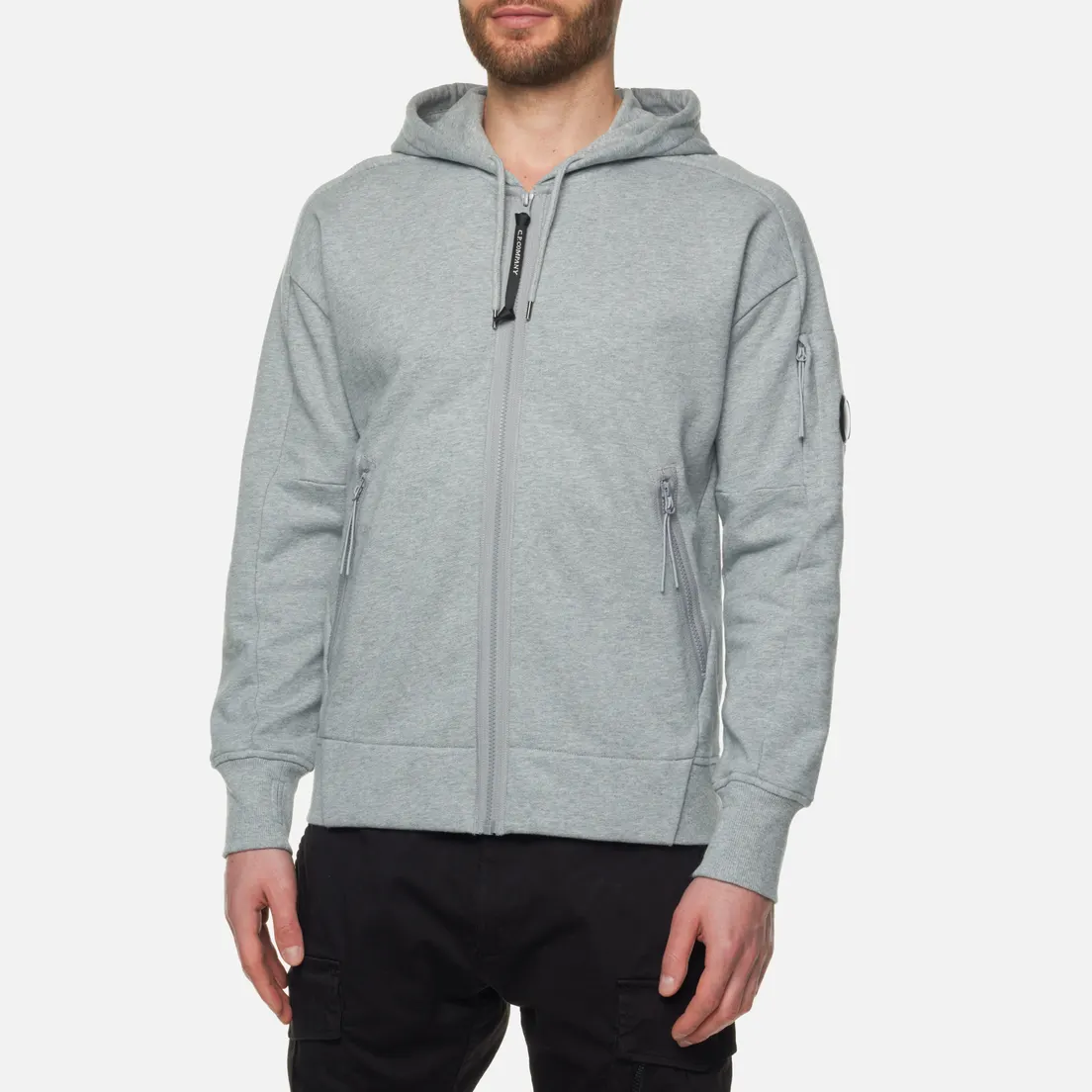C.P. Company Мужская толстовка Zipped Hoodie Diagonal Raised Fleece