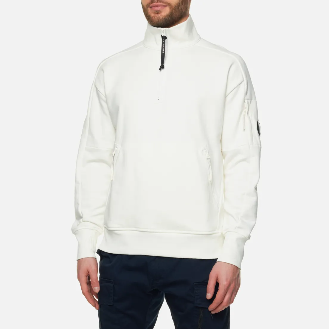 C.P. Company Мужская толстовка Stand Collar Diagonal Raised Fleece