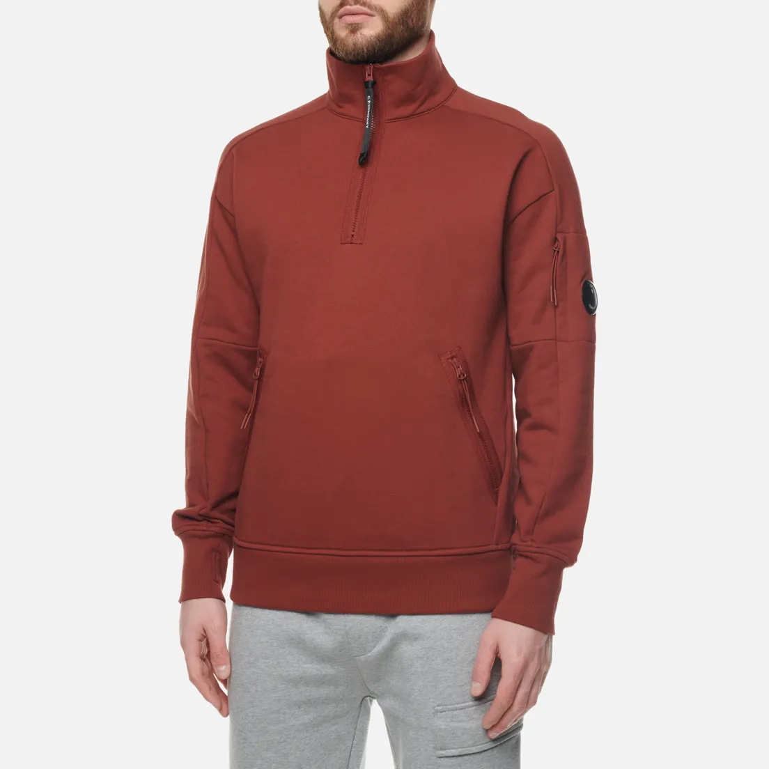 C.P. Company Мужская толстовка Stand Collar Diagonal Raised Fleece