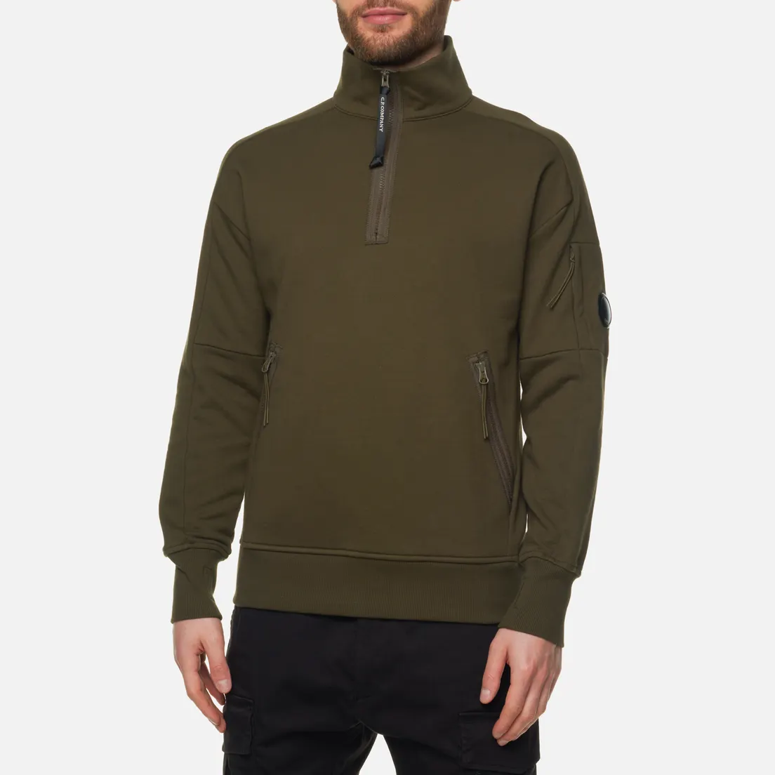 C.P. Company Мужская толстовка Stand Collar Diagonal Raised Fleece