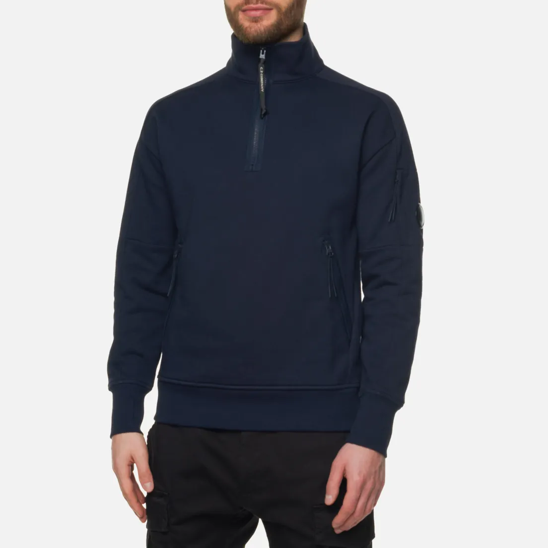 C.P. Company Мужская толстовка Stand Collar Diagonal Raised Fleece