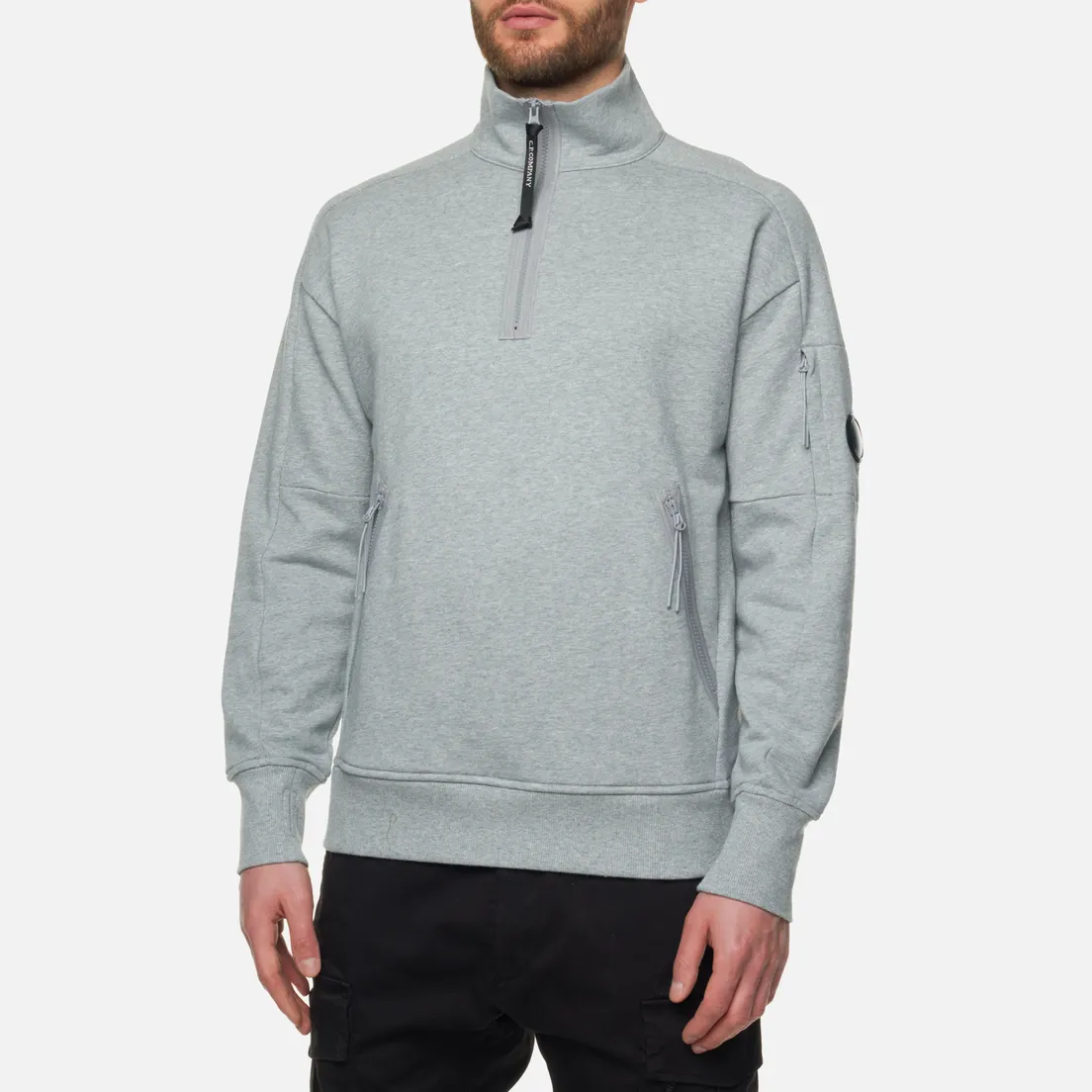 C.P. Company Мужская толстовка Stand Collar Diagonal Raised Fleece