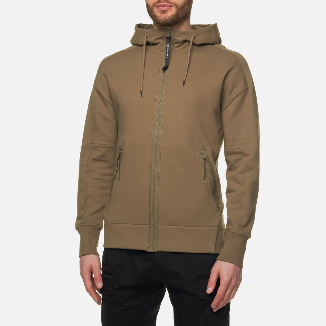 C.P. Company Мужская толстовка Goggle Zipped Hoodie Diagonal Raised Fleece