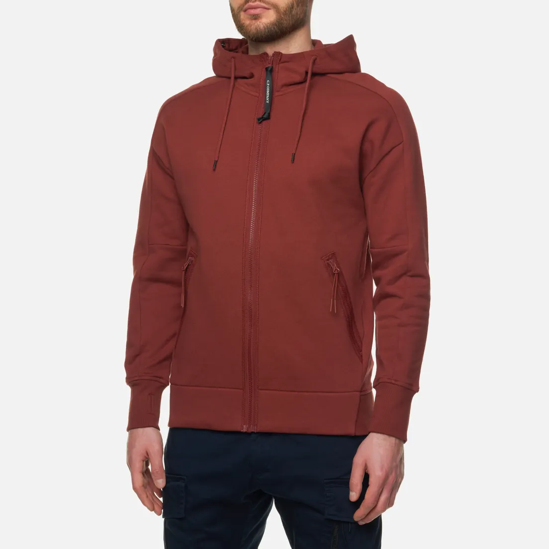 C.P. Company Мужская толстовка Goggle Zipped Hoodie Diagonal Raised Fleece