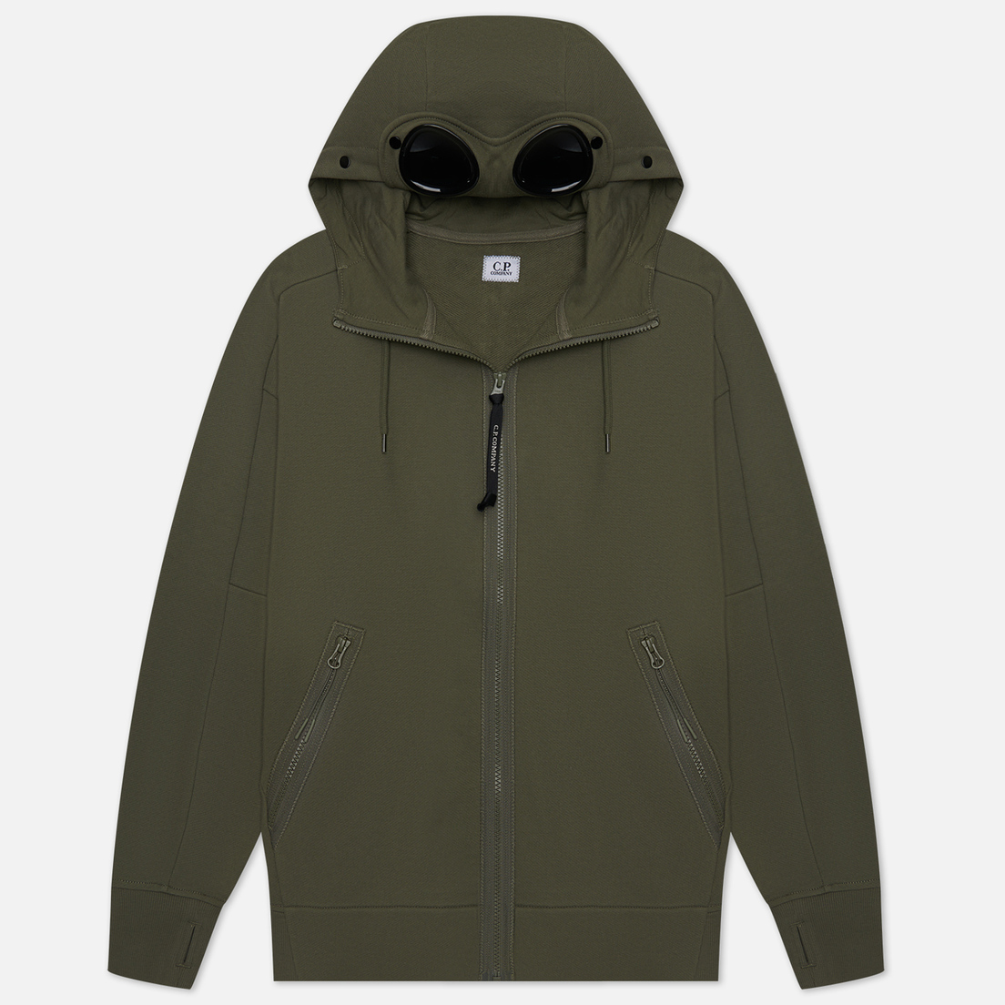 C.P. Company Мужская толстовка Goggle Zipped Hoodie Diagonal Raised Fleece