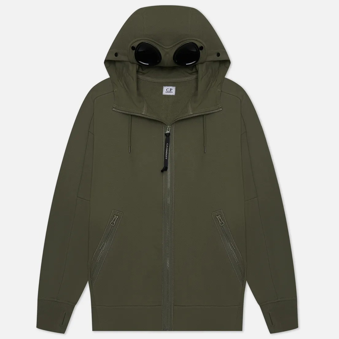 C.P. Company Мужская толстовка Goggle Zipped Hoodie Diagonal Raised Fleece