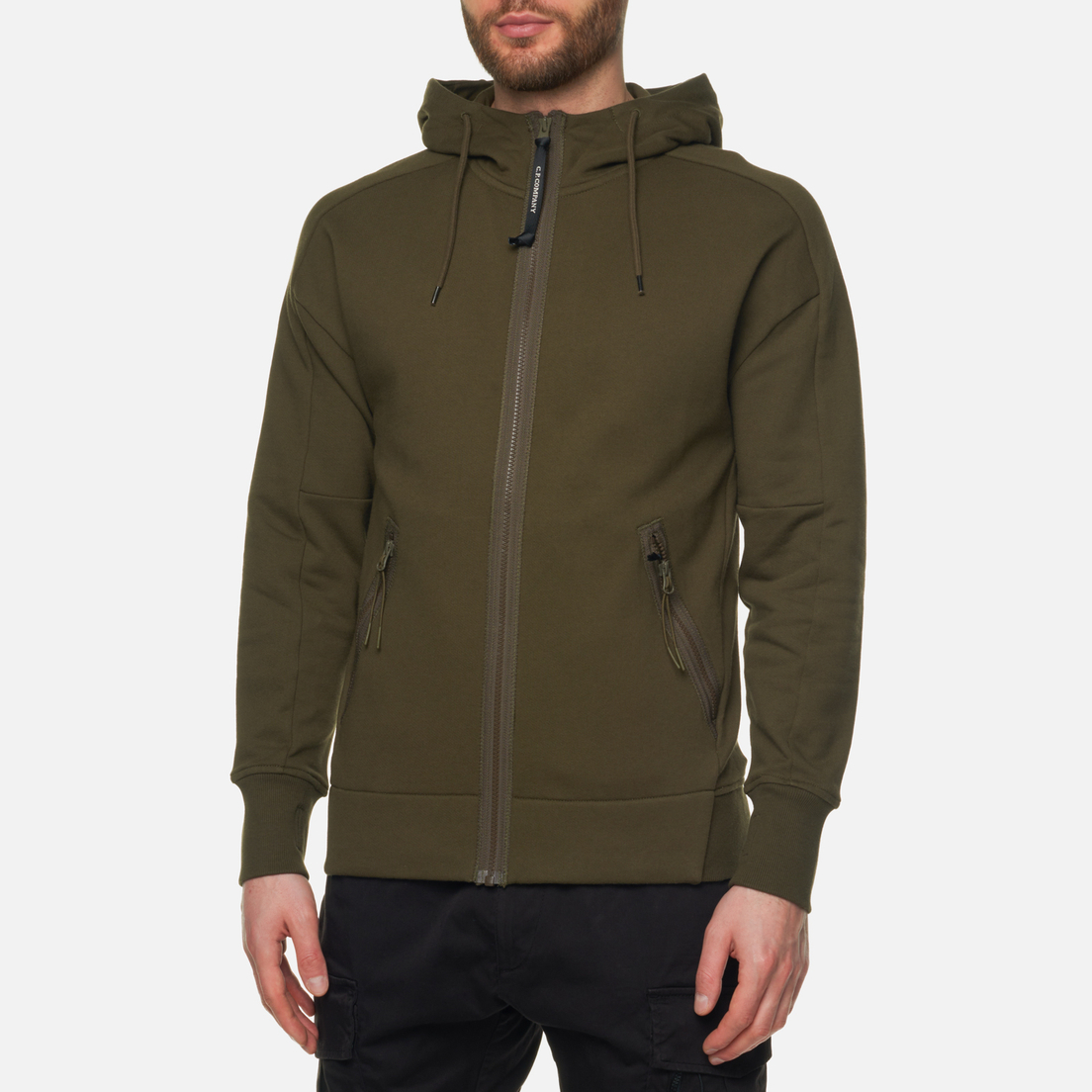 Мужская толстовка C.P. Company Goggle Zipped Hoodie Diagonal Raised